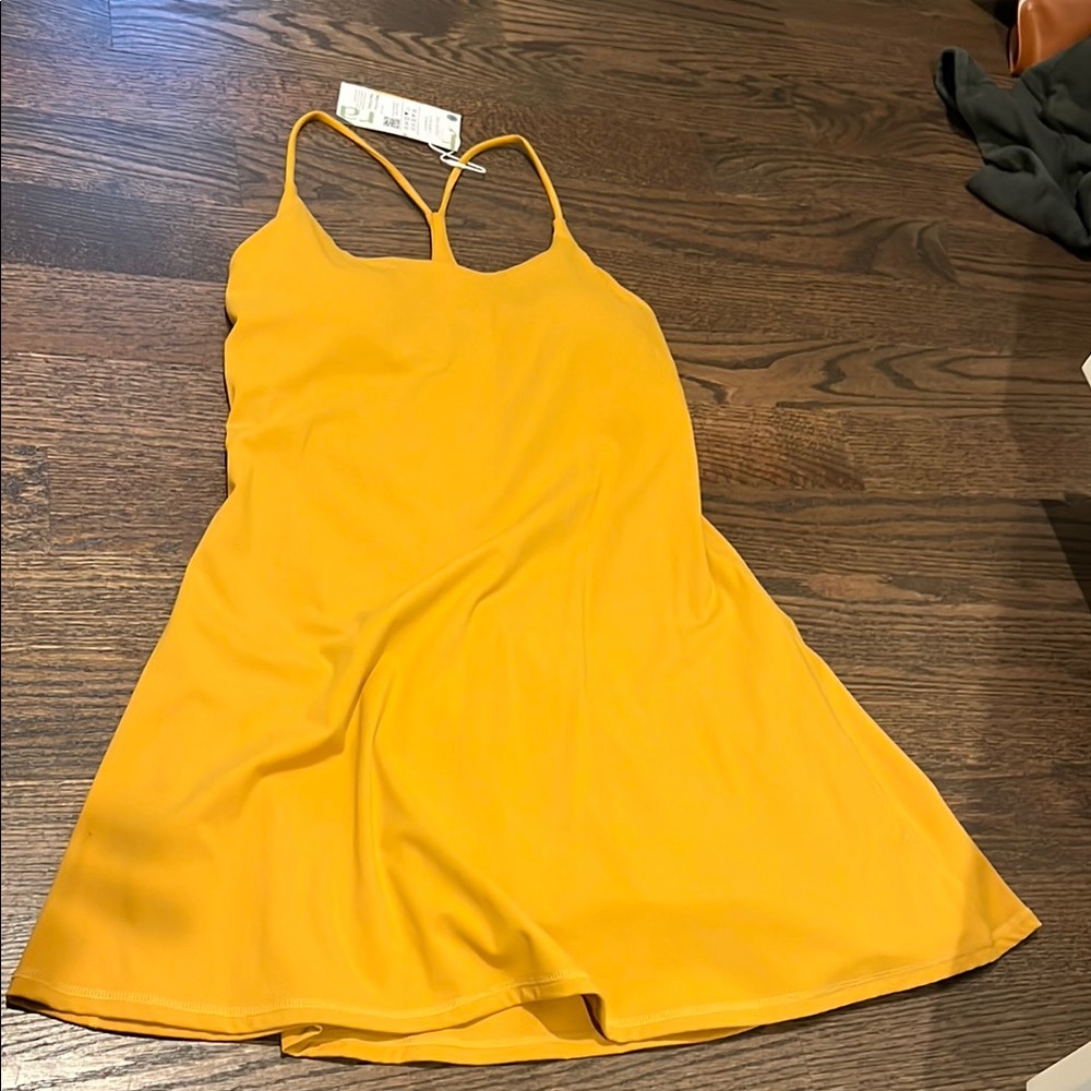 Halara Dress in Goldenrod color - built in shorts